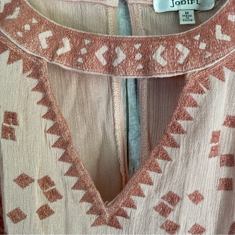 Jodifl Pink Embroidered Open Shoulder Tunic - Picture 5 of 6